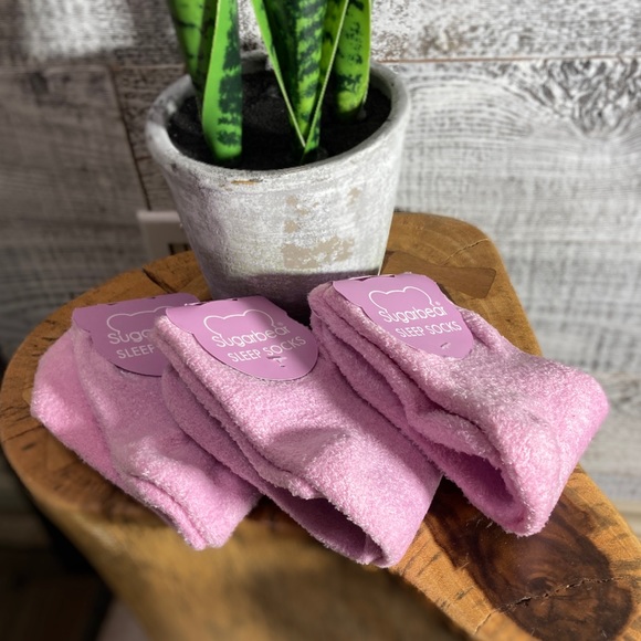 Sugarbear Accessories - Sugarbear | 3 Pairs of Fuzzy Sleep Socks - O/S, Pink